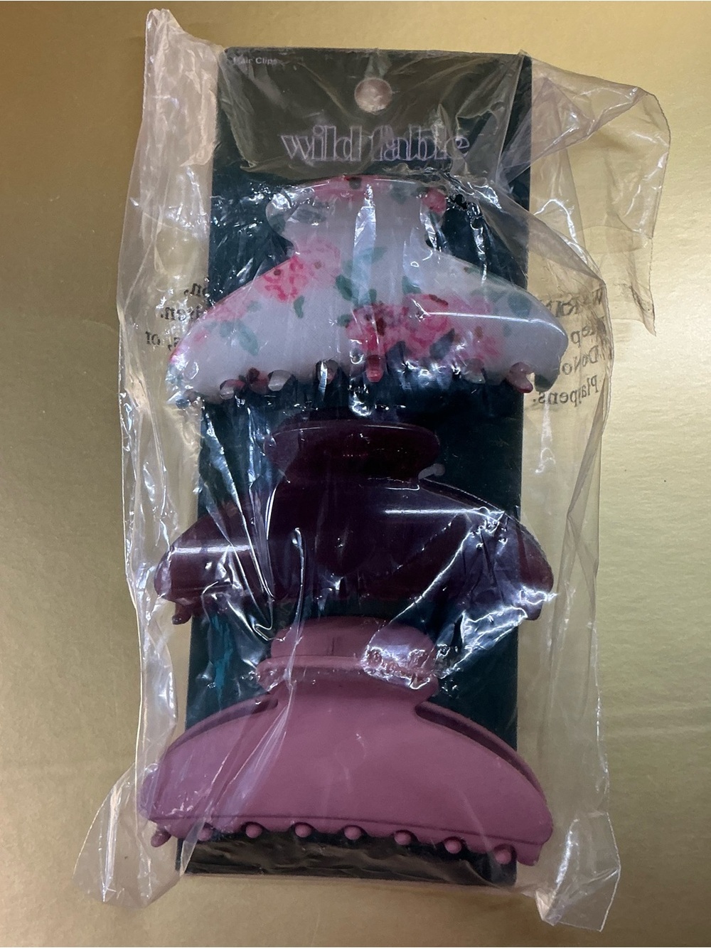 Floral & Mauve Trio Hair Claw Clip Set